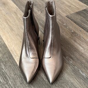 Karl Lagerfeld Shimmering Silver Ankle Boots